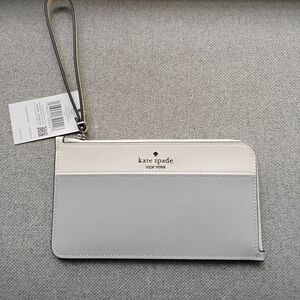 Kate Spade Cream and Gray Wristlet.  NWT